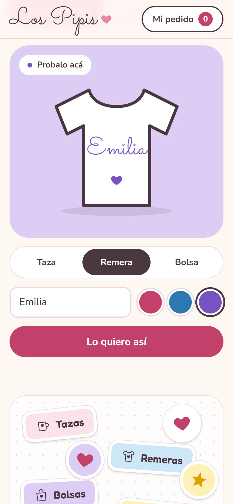 Probador: el nombre en la remera